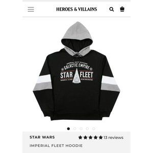 Heroes And Villains Star Wars Licensed Imperial Fleet Hoodie Small